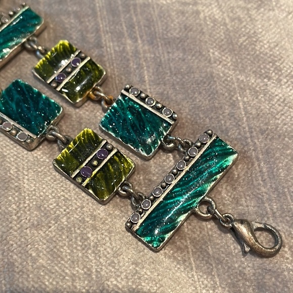 French Designer IKITA Geometric Panel Bracelet - Picture 5 of 7